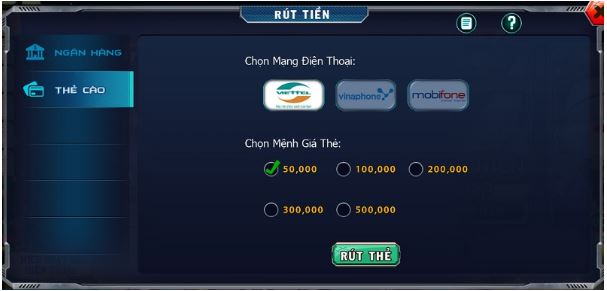 Nhà cái cũng cung cấp rất nhiều phương thức rút tiền khác nhau